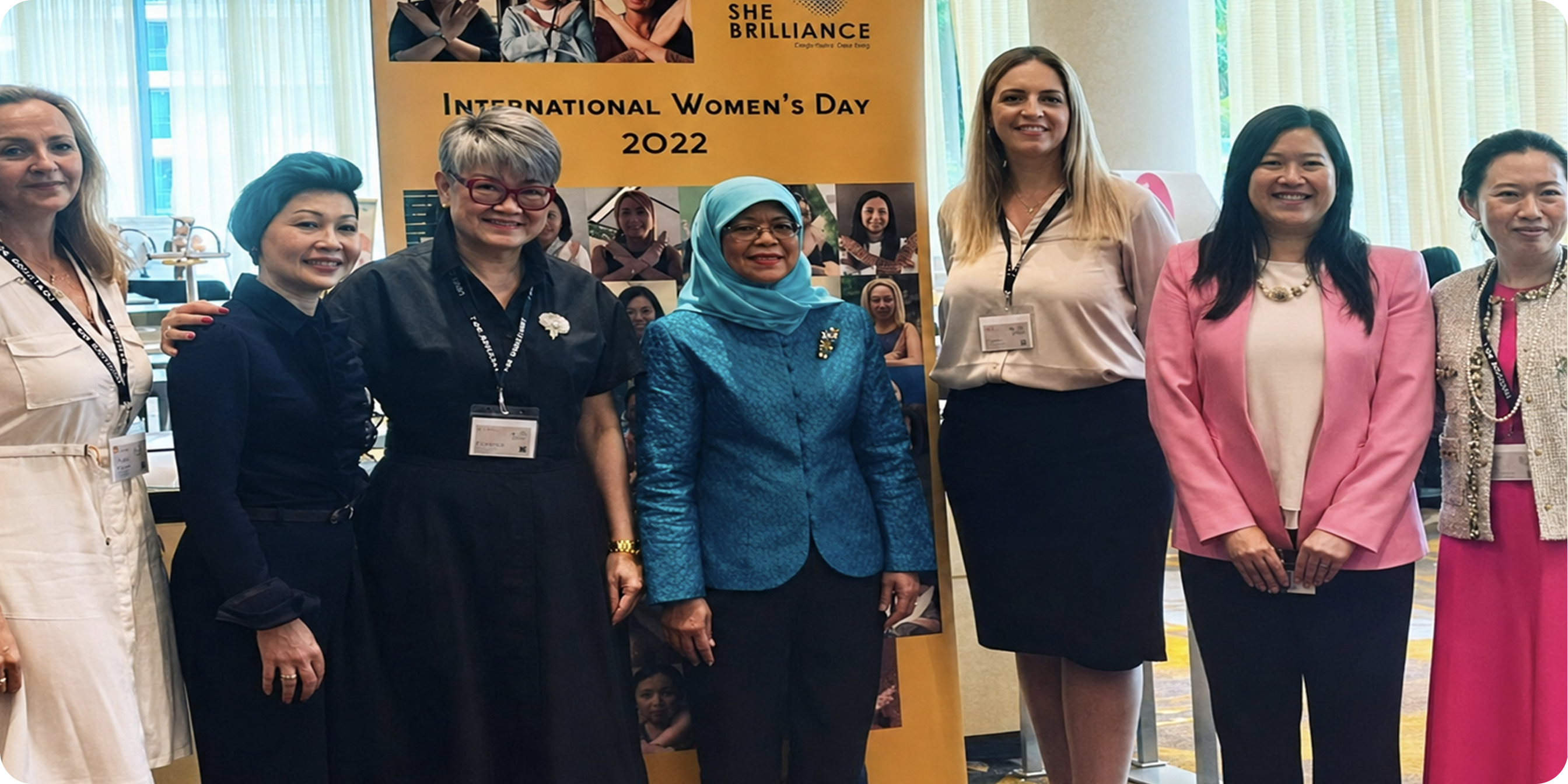 Suzanne Lilley with leaders at an International Women's Day community event